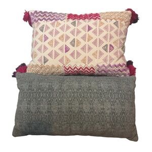 Pier 1 Imports pillow two for one boho tassel gray